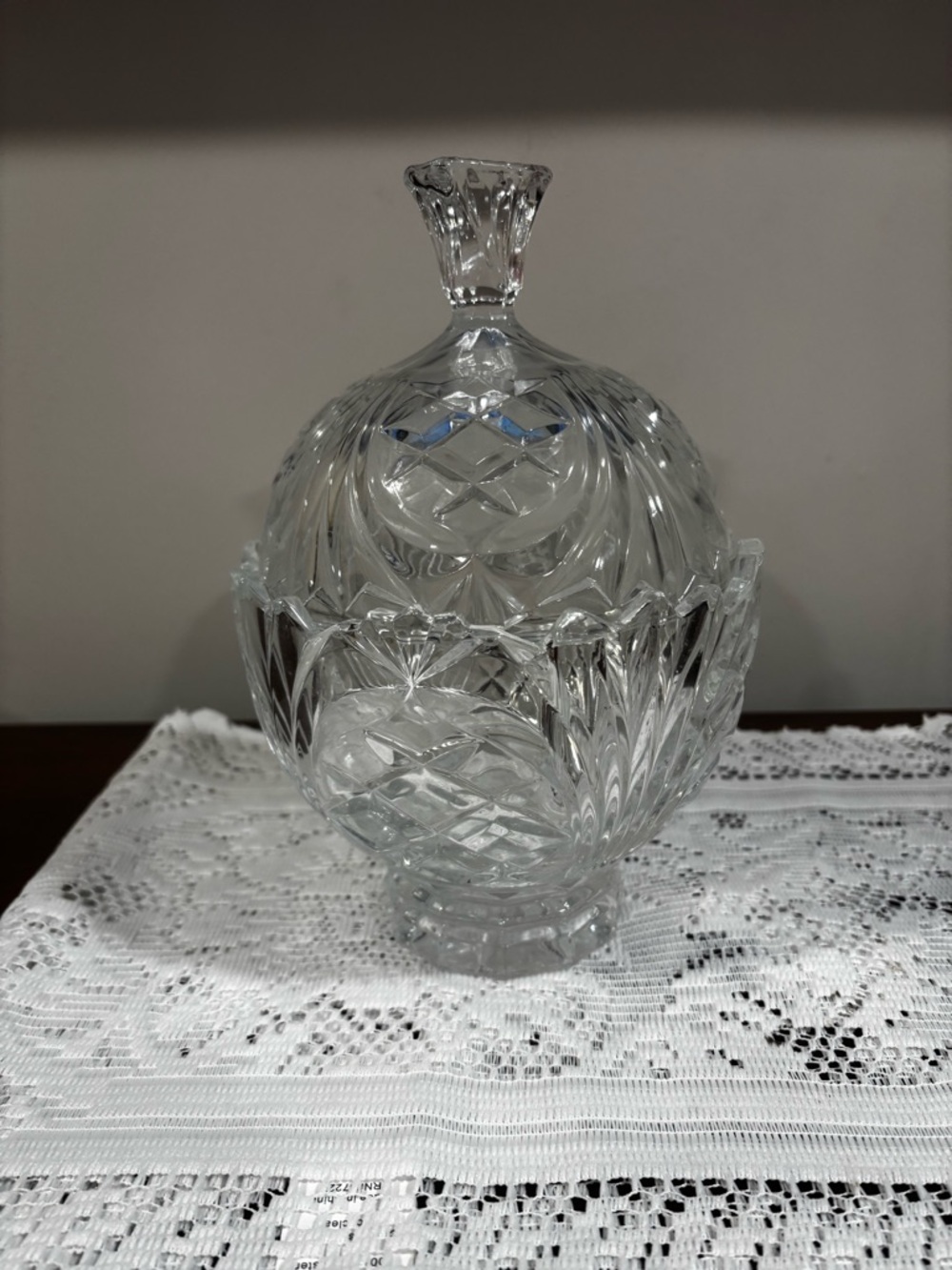 Clear Cut Glass Covered Candy Dish - Decorative Home Accent 5th Avenue